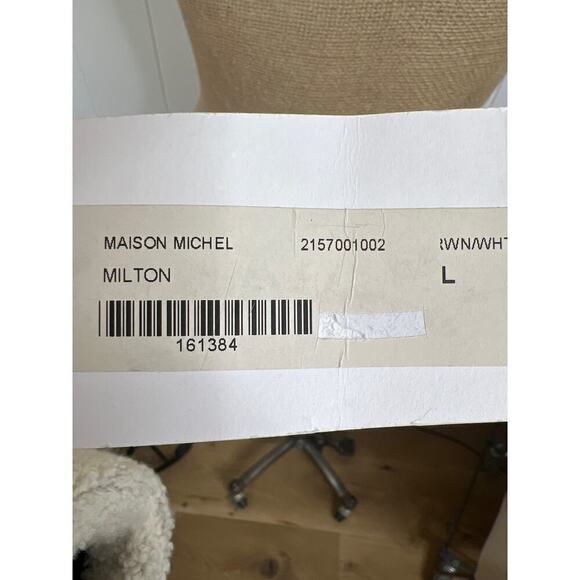 NWT Maison Michel Paris "Milton" Leather and Shearling Trapper Hat Size L - Picture 6 of 6